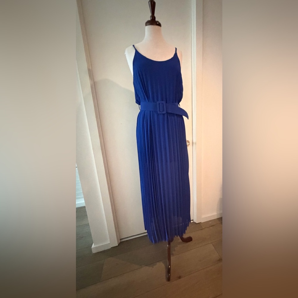 Chic Royal Blue Belted Maxi Dress